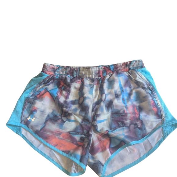 🛍️Under Armour Blue and Red Athletic Shorts Moisture-Wicking Performance - Picture 1 of 5